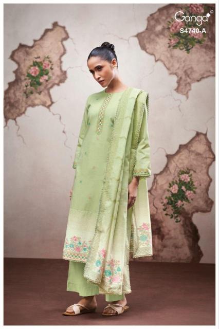 Ganga lishara 4740 cotton dress material wholesale